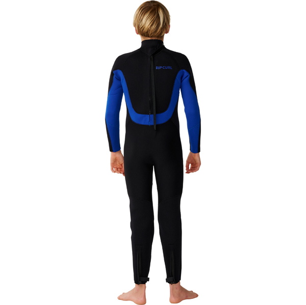 2026 Rip Curl Junior Trad 3/2mm Flatlock Back Zip Wetsuit 14TBFS - Blue